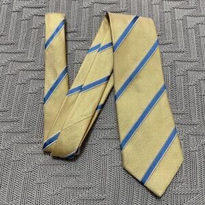 Burberry yellow and blue striped silk tie
